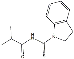 N-(2,3-dihydro-1H-indol-1-ylcarbothioyl)-2-methylpropanamide Structure