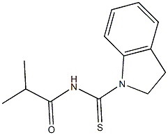 N-(2,3-dihydro-1H-indol-1-ylcarbothioyl)-2-methylpropanamide 结构式