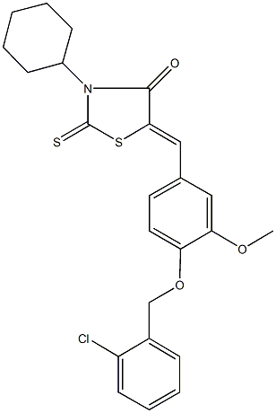 5-{4-[(2-chlorobenzyl)oxy]-3-methoxybenzylidene}-3-cyclohexyl-2-thioxo-1,3-thiazolidin-4-one|