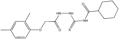 N-({2-[(2,4-dimethylphenoxy)acetyl]hydrazino}carbothioyl)cyclohexanecarboxamide Structure