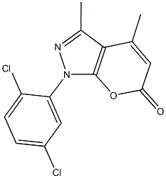 1-(2,5-dichlorophenyl)-3,4-dimethylpyrano[2,3-c]pyrazol-6(1H)-one Structure