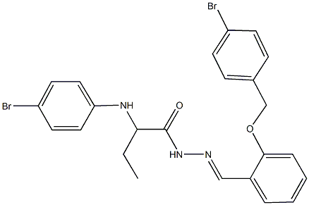2-(4-bromoanilino)-N'-{2-[(4-bromobenzyl)oxy]benzylidene}butanohydrazide,,结构式