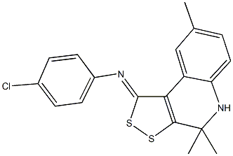 N-(4-chlorophenyl)-N-(4,4,8-trimethyl-4,5-dihydro-1H-[1,2]dithiolo[3,4-c]quinolin-1-ylidene)amine Structure