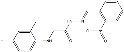 2-(2,4-dimethylanilino)-N'-{2-nitrobenzylidene}acetohydrazide Struktur