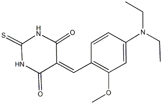 5-[4-(diethylamino)-2-methoxybenzylidene]-2-thioxodihydro-4,6(1H,5H)-pyrimidinedione,,结构式