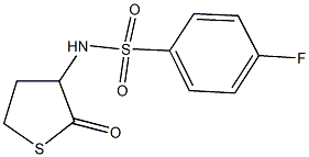 4-fluoro-N-(2-oxotetrahydro-3-thienyl)benzenesulfonamide 化学構造式