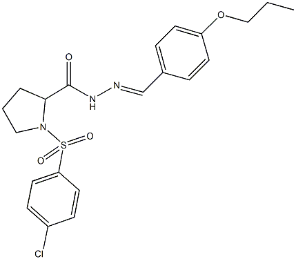 1-[(4-chlorophenyl)sulfonyl]-N'-(4-propoxybenzylidene)-2-pyrrolidinecarbohydrazide,,结构式