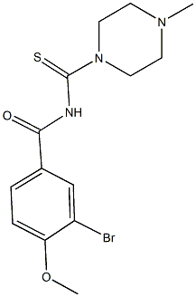 3-bromo-4-methoxy-N-[(4-methyl-1-piperazinyl)carbothioyl]benzamide,,结构式