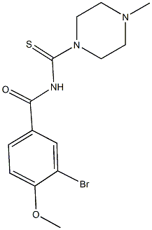 3-bromo-4-methoxy-N-[(4-methyl-1-piperazinyl)carbothioyl]benzamide Structure