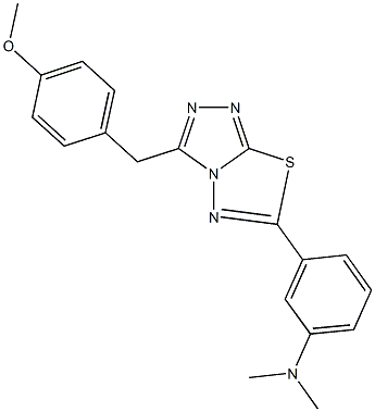 N-{3-[3-(4-methoxybenzyl)[1,2,4]triazolo[3,4-b][1,3,4]thiadiazol-6-yl]phenyl}-N,N-dimethylamine,,结构式