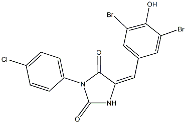 3-(4-chlorophenyl)-5-(3,5-dibromo-4-hydroxybenzylidene)-2,4-imidazolidinedione