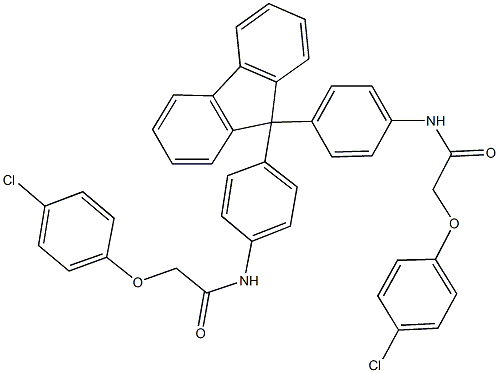 2-(4-chlorophenoxy)-N-{4-[9-(4-{[(4-chlorophenoxy)acetyl]amino}phenyl)-9H-fluoren-9-yl]phenyl}acetamide Structure