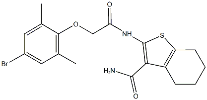 2-{[(4-bromo-2,6-dimethylphenoxy)acetyl]amino}-4,5,6,7-tetrahydro-1-benzothiophene-3-carboxamide Structure