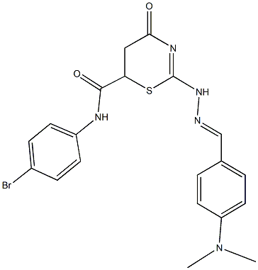  N-(4-bromophenyl)-2-{2-[4-(dimethylamino)benzylidene]hydrazino}-4-oxo-5,6-dihydro-4H-1,3-thiazine-6-carboxamide