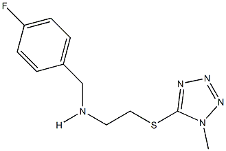 N-(4-fluorobenzyl)-N-{2-[(1-methyl-1H-tetraazol-5-yl)sulfanyl]ethyl}amine 化学構造式