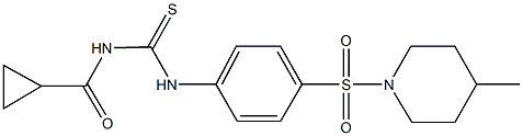 N-(cyclopropylcarbonyl)-N'-{4-[(4-methyl-1-piperidinyl)sulfonyl]phenyl}thiourea 化学構造式