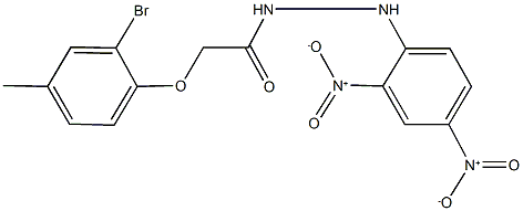 N'-{2,4-bisnitrophenyl}-2-(2-bromo-4-methylphenoxy)acetohydrazide Structure