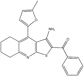 [3-amino-4-(5-methyl-2-furyl)-5,6,7,8-tetrahydrothieno[2,3-b]quinolin-2-yl](phenyl)methanone 结构式