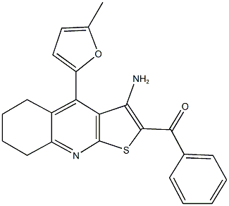 [3-amino-4-(5-methyl-2-furyl)-5,6,7,8-tetrahydrothieno[2,3-b]quinolin-2-yl](phenyl)methanone,,结构式