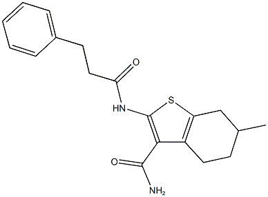  6-methyl-2-[(3-phenylpropanoyl)amino]-4,5,6,7-tetrahydro-1-benzothiophene-3-carboxamide