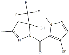 1-[(4-bromo-1-methyl-1H-pyrazol-5-yl)carbonyl]-3-methyl-5-(trifluoromethyl)-4,5-dihydro-1H-pyrazol-5-ol Structure