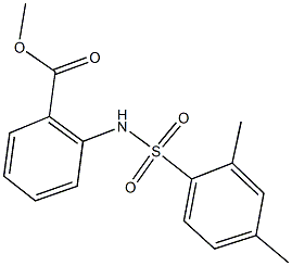 methyl 2-{[(2,4-dimethylphenyl)sulfonyl]amino}benzoate,,结构式