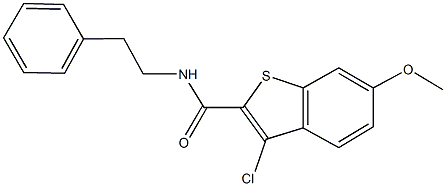 3-chloro-6-methoxy-N-(2-phenylethyl)-1-benzothiophene-2-carboxamide Structure