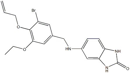 5-{[4-(allyloxy)-3-bromo-5-ethoxybenzyl]amino}-1,3-dihydro-2H-benzimidazol-2-one Structure