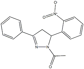 1-acetyl-5-{2-nitrophenyl}-3-phenyl-4,5-dihydro-1H-pyrazole Structure