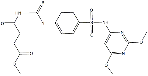 methyl 4-{[(4-{[(2,6-dimethoxy-4-pyrimidinyl)amino]sulfonyl}anilino)carbothioyl]amino}-4-oxobutanoate,,结构式