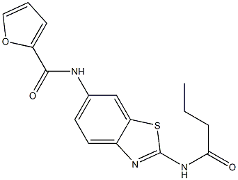 N-[2-(butyrylamino)-1,3-benzothiazol-6-yl]-2-furamide 化学構造式