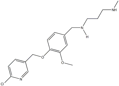 N-{4-[(6-chloro-3-pyridinyl)methoxy]-3-methoxybenzyl}-N-[3-(methylamino)propyl]amine Struktur