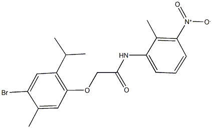 2-(4-bromo-2-isopropyl-5-methylphenoxy)-N-{3-nitro-2-methylphenyl}acetamide Structure