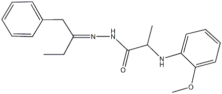 N'-(1-benzylpropylidene)-2-(2-methoxyanilino)propanohydrazide Struktur