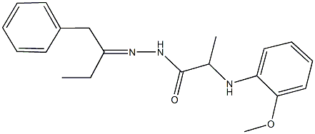 N'-(1-benzylpropylidene)-2-(2-methoxyanilino)propanohydrazide 结构式