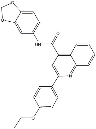 N-(1,3-benzodioxol-5-yl)-2-(4-ethoxyphenyl)-4-quinolinecarboxamide 化学構造式
