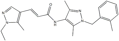 N-[3,5-dimethyl-1-(2-methylbenzyl)-1H-pyrazol-4-yl]-3-(1-ethyl-5-methyl-1H-pyrazol-4-yl)acrylamide,,结构式