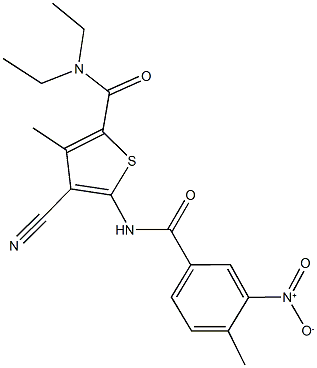 4-cyano-N,N-diethyl-5-({3-nitro-4-methylbenzoyl}amino)-3-methyl-2-thiophenecarboxamide