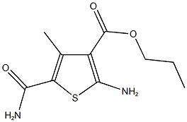 propyl 2-amino-5-(aminocarbonyl)-4-methyl-3-thiophenecarboxylate 结构式