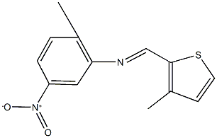 2-methyl-N-[(3-methyl-2-thienyl)methylene]-5-nitroaniline,,结构式