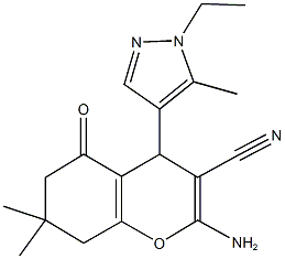  2-amino-4-(1-ethyl-5-methyl-1H-pyrazol-4-yl)-7,7-dimethyl-5-oxo-5,6,7,8-tetrahydro-4H-chromene-3-carbonitrile