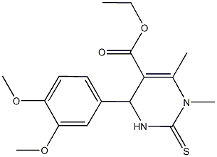 ethyl 4-(3,4-dimethoxyphenyl)-1,6-dimethyl-2-thioxo-1,2,3,4-tetrahydro-5-pyrimidinecarboxylate Structure