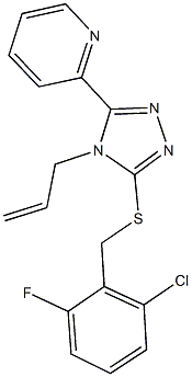 4-allyl-5-(2-pyridinyl)-4H-1,2,4-triazol-3-yl 2-chloro-6-fluorobenzyl sulfide 化学構造式