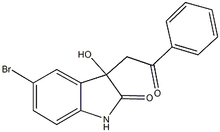 5-bromo-3-hydroxy-3-(2-oxo-2-phenylethyl)-1,3-dihydro-2H-indol-2-one Structure