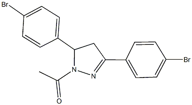 1-acetyl-3,5-bis(4-bromophenyl)-4,5-dihydro-1H-pyrazole,,结构式