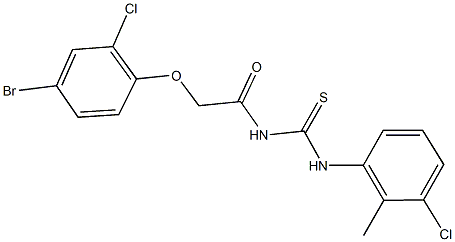 N-[(4-bromo-2-chlorophenoxy)acetyl]-N'-(3-chloro-2-methylphenyl)thiourea,,结构式