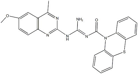 N-(6-methoxy-4-methyl-2-quinazolinyl)-N''-(10H-phenothiazin-10-ylcarbonyl)guanidine Structure