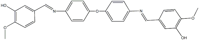 5-{[(4-{4-[(3-hydroxy-4-methoxybenzylidene)amino]phenoxy}phenyl)imino]methyl}-2-methoxyphenol Struktur