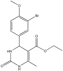 ethyl 4-[3-bromo-4-(methyloxy)phenyl]-6-methyl-2-oxo-1,2,3,4-tetrahydropyrimidine-5-carboxylate Structure