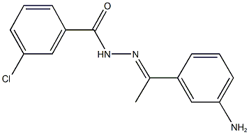 N'-[1-(3-aminophenyl)ethylidene]-3-chlorobenzohydrazide 化学構造式